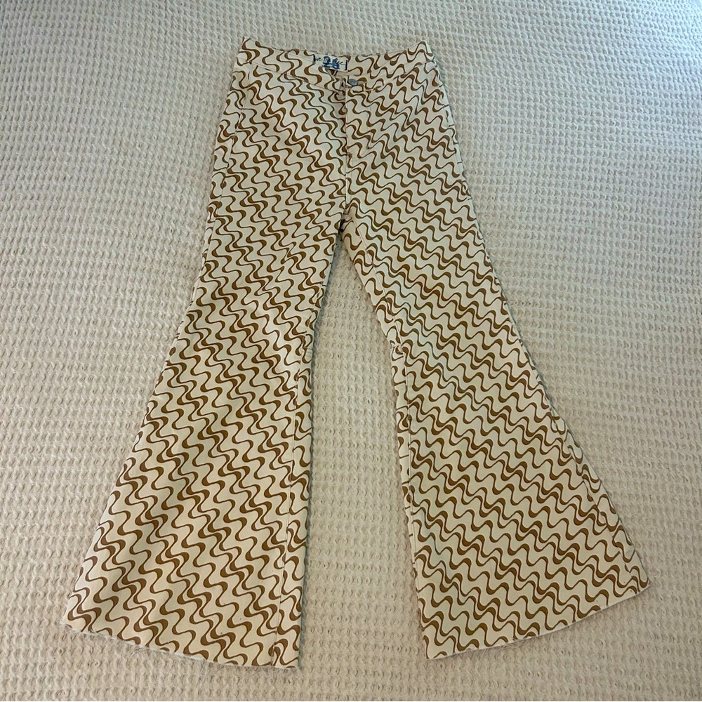 Free People patterned flare jeans
